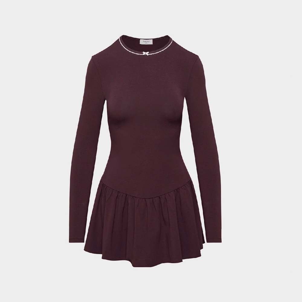 Sunday Best Long Sleeve Dress in Deep Burgundy